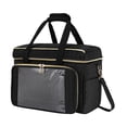thumbnail image 1 of Bolsa de tejer con asa portátil, bolsa de costura, soporte grande para guardar hilo, de crochet para manualidades, mesa de esquina, banco de tienda, negro, 1 of 8