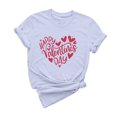thumbnail image 2 of Cadeau de Saint-Valentin pour Femmes, T-shirt Décontracté à Manches Courtes et Col Rond avec Imprimé Arbre de Noël, 2 of 6
