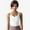 White, variant on Women's High Impact Solid Color Ribbed Crop Tank Top- X Large, Black