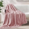 thumbnail image 4 of Exclusivo Mezcla Plush Fuzzy Large Fleece Throw Blanket (50" x 70", Dusty Pink)- Soft, Warm and Lightweight, 4 of 8