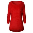 thumbnail image 4 of RMGVDSD Sweater For Women Lightweight Soft Long Sleeve Crewneck Pullovers Sweater Loose Fuzzy Sweater Solid Color Comfort Sweater Fashion Clothes /Red, 4 of 7