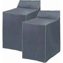 2Pack Washer and Dryer Covers, Portable Washer Cover with Zipper Design Dustproof & Waterproof & Anti-UV Laundry Covers, Washing Machine Cover Fit for Most Top Load Machine(Grey)