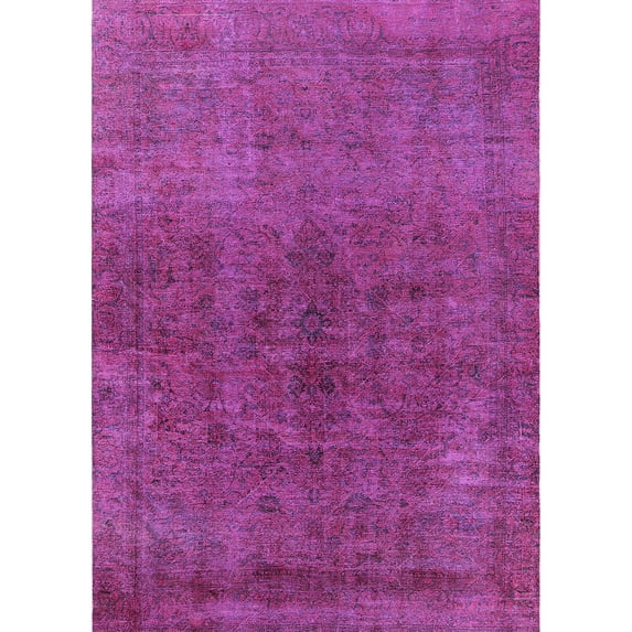 Ahgly Company Indoor Rectangle Mid-Century Modern Violet Red Pink Oriental Area Rugs, 2' x 4'