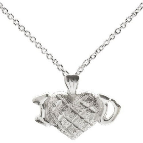Sterling Silver I Love You Pendant Necklace, 18"