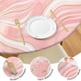 thumbnail image 4 of Pink White Gold Marble Pattern Round Fitted Tablecloth with Elastic Edge,Dining Table Cover Waterproof,Outdoor Round Tablecloth for Camping,Dining,Indoor and Outdoor, 4 of 7