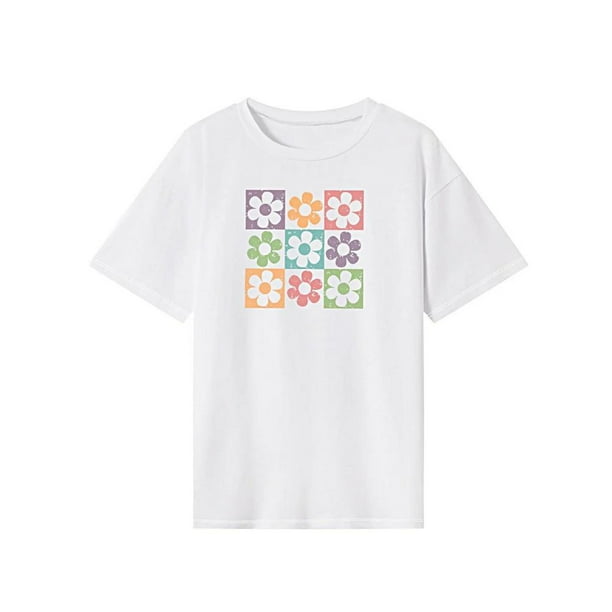 Camiseta para mujer Verano Tops Recuerdo Clásico Cuello Redondo Camiseta para Senderismo Mujer S