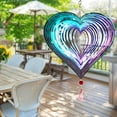 thumbnail image 4 of Wind Outdoor 3D Wind Hanging Yard Garden Decor Stainless Heart Pattern with 360 Rotating Hook, Swing Car Ornament, Teal Christmas Garland, Rear View Swinging Animal, Wind Chime Ornament *1, 4 of 7