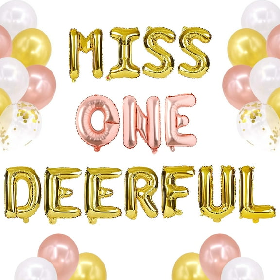 Miss Onederful 1st Birthday Decorations for Girls, Deer One Birthday Party Decorations, Miss Onederful Balloons Banner, One Deer First Birthday Party Supplies