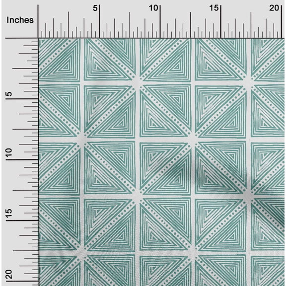 oneOone Viscose Jersey Fabric Dot & Triangle Block Print Fabric BTY 60 Inch Wide