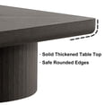 thumbnail image 6 of GZXS Coffee Table for Living Room, 34.6-Inch Square Center Tea Table with Thick Parquet Wood Veneer Top & Fluted Cylindrical Base, Easy Assembly, Black, 6 of 7