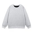 thumbnail image 2 of pstuiky Camisas de manga larga abrigadas para hombre, Blusa/camiseta informal y moderna de color liso con cuello redondo y lazo en los hombros para hombre camisetas de hombre xxl, 2 of 4