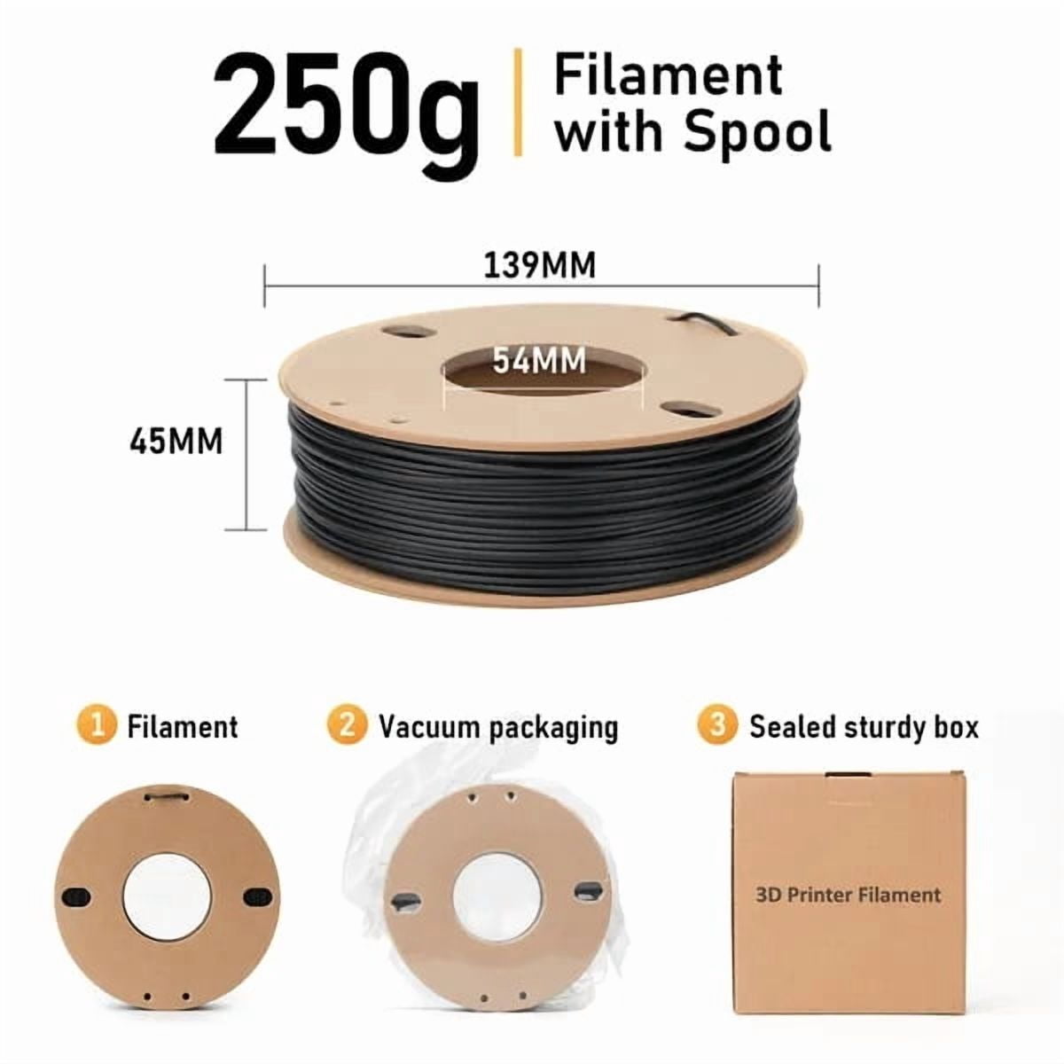 15% Carbon Fiber PETG-CF 3D Printer Filament, High Rigidity Engineering Material for Functional Parts (1.75mm, FDM Compatible)