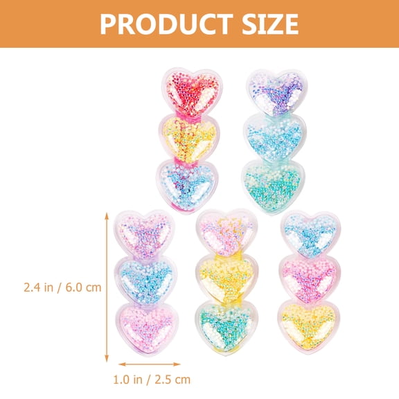 LOLIPPYY 5-Pack Heart Shaped Cute Hair Barrettes Set, Hair Accessories for Women and Girls