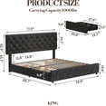 thumbnail image 2 of GARVEE King Size Bed Frame, with 4 Storage Drawers & Adjustable Headboard, Black, 2 of 8