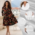 thumbnail image 6 of Uorisanigo Retro Mushroom Dress for Women Elegant with Pockets Flowy Casual Long Midi Dresses Comfortable Fashion Waist Party Work Dress, Size XX-Large, 6 of 7