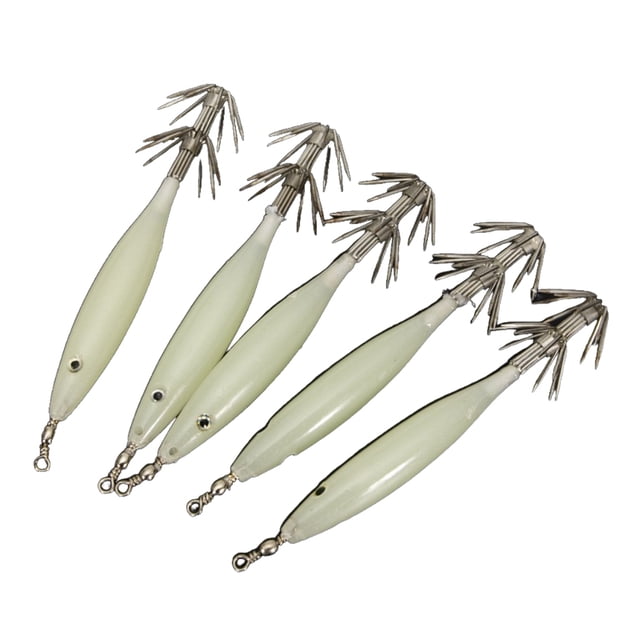 LURE DE PESCA 8 CM ABS Sin desacoplamiento Streamingline Modelado Reducir Resistencia al viento Operación simple Ganchos para pescado de mar Calamar Color luminoso 5pcs 5 piezas Methold OD019650-01B