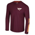 thumbnail image 2 of Men's Colosseum Maroon Virginia Tech Hokies Logo Lockup 3-Hit Active Blend Long Sleeve T-Shirt, 2 of 3