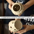 thumbnail image 6 of Mornenjoy Garlic Keeper,Ceramic Garlic Jar Storage Garlic Collection Vented Hollow Pumpkin Shape Stoneware Garlic Container with Lid (Earthy Ceramic-S), 6 of 6
