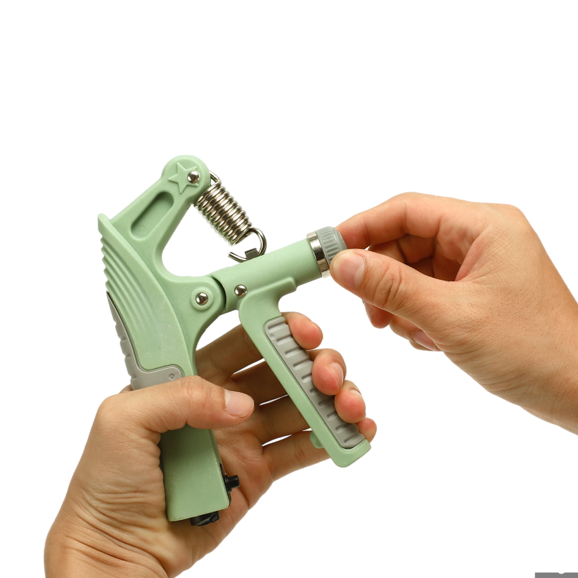 Unique Bargains R Shape Hand Grip Strengthener Adjustable Strength for Fitness Green