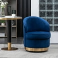 thumbnail image 3 of Wania Contemporary Velvet Swivel Chair in Blue, 3 of 13