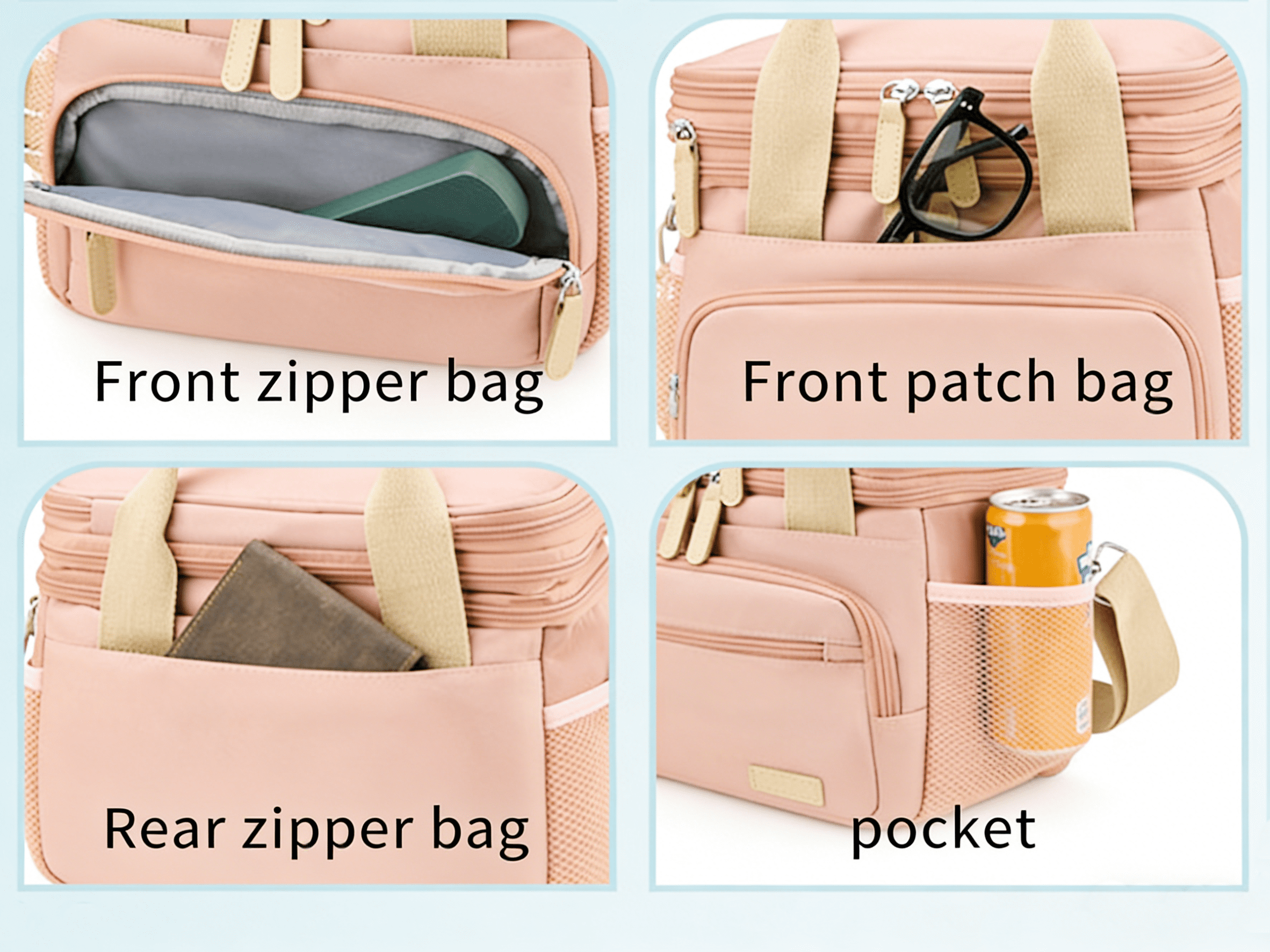 Lunch Bag for Women, Loncheras Para Mujer, Leakproof Insulated Large Lunchbox Dual Compartment Lunch Box Adult For Work Beach Picnic Hiking