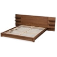 thumbnail image 3 of Bowery Hill Brown Finished Wood Queen Size Bed with Shelves, 3 of 9