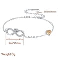 thumbnail image 4 of Infinity Rose Birthstone Bracelet for Women, White Gold Plated Heart Birthstone Charm Bracelet, Birthstone Jewelry Gift for Mom Wife Girlfriend, 4 of 5