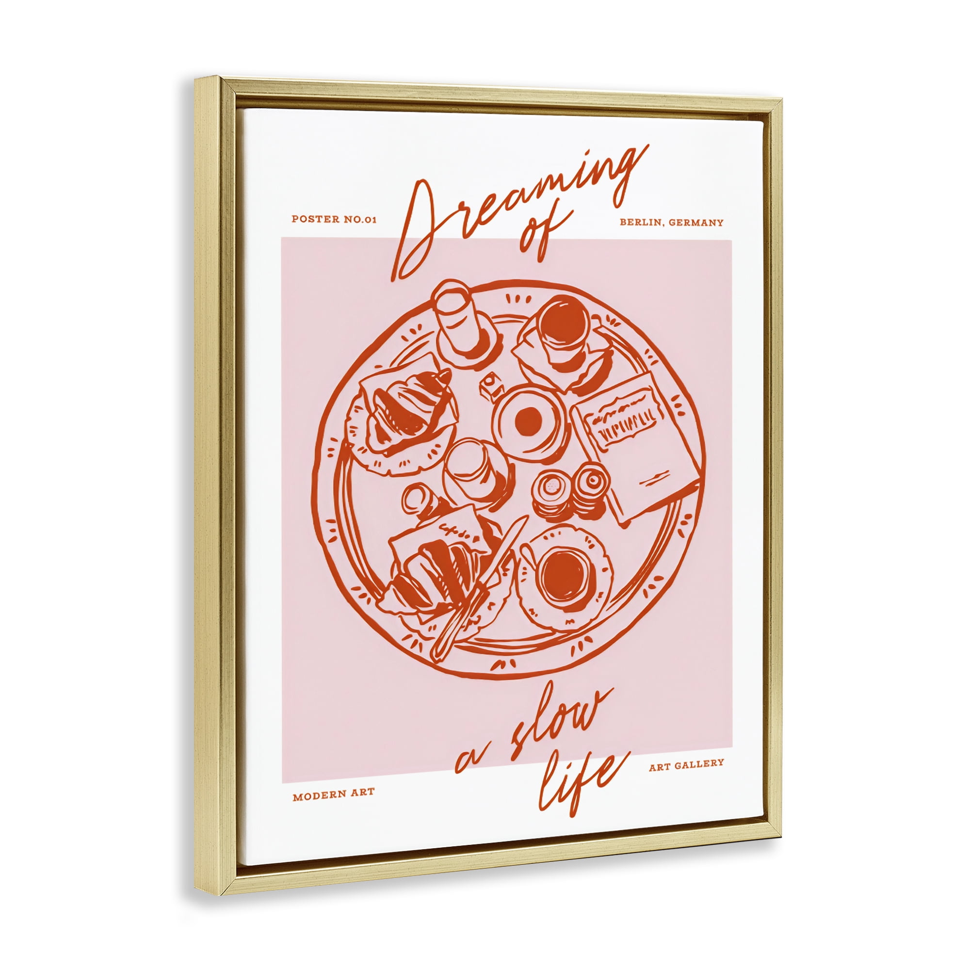 Stupell Industries Dreaming Of A Slow Life Gold Framed Floater Canvas Wall Art, design by The Prints Vibe