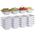 thumbnail image 6 of White Plastic Compartment Trays (7" x 16") - Perfect for Parties, Food, or Candy - Pack of 6, 6 of 9