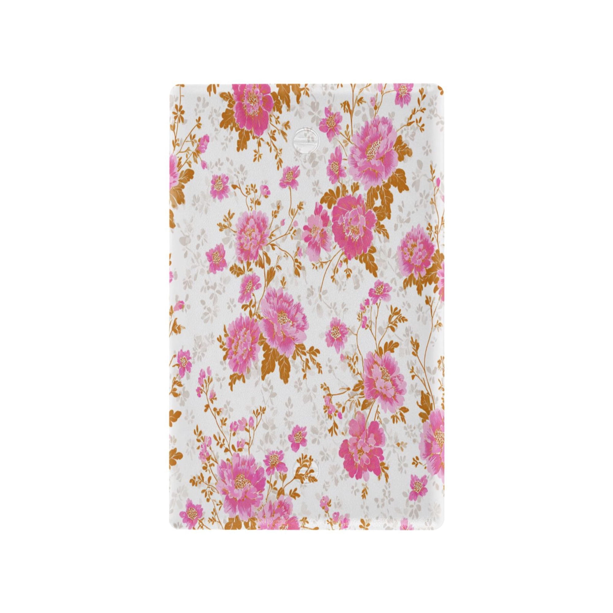 Switch Panel Switch Decoration 2.76x4.53x0.28 Inches Unused Outlet Cover Switch Plate Wall Plates Living Room Kitchen Bedroom Study Switches Pink Gold Floral Pattern