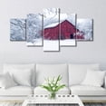 thumbnail image 2 of TISHIRON 5PCS Framed Canvas Wall Art Set,60"x32" Red Barn and Snow Covered Branches Canvas Art Decor, 2 of 7