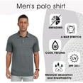 thumbnail image 4 of GIRUNS Mens Golf Shirts Moisture Wicking Dry Fit Performance Sport Short Sleeve Casual Striped Polo Shirts Gray Stripe XL, 4 of 7
