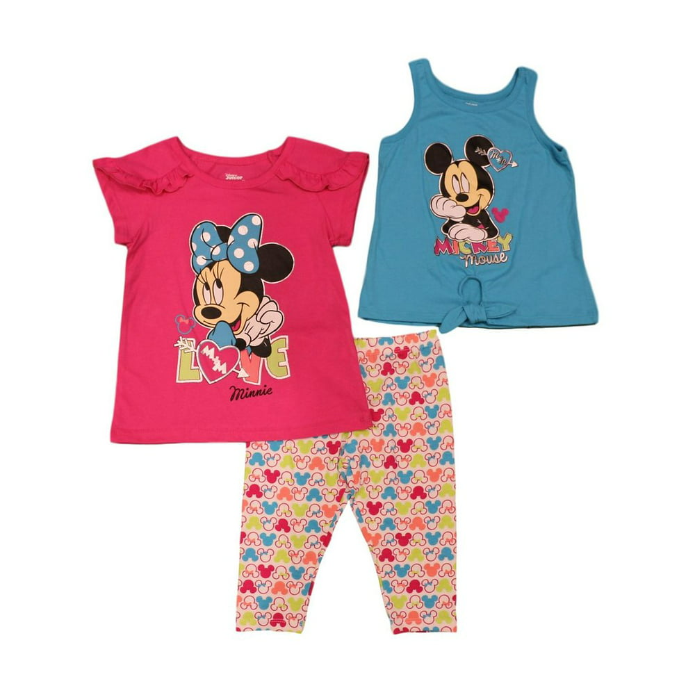Disney - Disney Little Girls' Minnie Mouse 3 Piece Capri Leggings Set ...