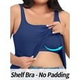 thumbnail image 3 of Charmo Womens Plus Size Cotton Tank Tops with Shelf Bra Adjustable Wider Strap Camisole Basic Undershirts 1X-5X, 3 of 10