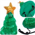 thumbnail image 3 of Paquete de 2 gorros de árbol de Navidad para gatos y perros y collar rojo y verde, babero para cachorros, accesorios de disfraz navideño para mascotas para gatos, perros pequeños y medianos, 3 of 4
