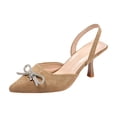 thumbnail image 2 of Viluyesy Womens Kitten Heels Sandals, Slingback Low Heels Pointed Toe Party Wedding Dress Pumps Khaki US8.5, 2 of 9