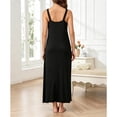 thumbnail image 2 of Mist Azur Women's Nightgown Sleeveless Sleepshirt Long Maxi Pajama Dress Nightshirt V-Neck Soft Lace Loose Nightgown Sleepwear 3757, 2 of 3