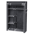 thumbnail image 5 of Tcbosik 4-Tier Portable Wardrobe with Cover and Side Pocket, Closet with Hanging Rod and Storage Shelves, Clothes Rack Organizer for Bedroom, Gray, 5 of 8