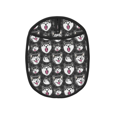 

HUSKY Face Pot Holders for Kitchen - Heat Resistant Oven Mitts Hot Pads with Pocket Non Slip Silicone Pot Holders Cuteness Hanging Loop Potholders for Kitchen Baking