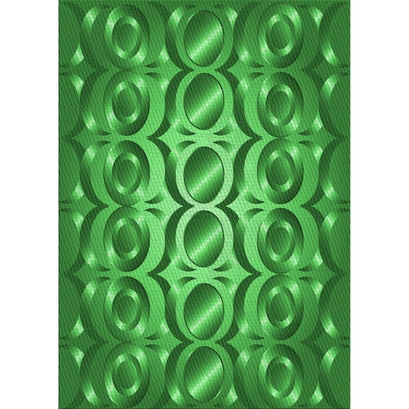 Ahgly Company Indoor Rectangle Patterned Green Area Rugs, 2' x 3'