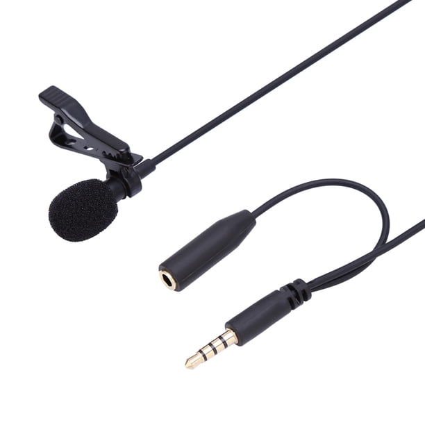 Micrófono, Auriculares de Micrófono Clip de Alta Sensibilidad, Ruido de Bajo Cablado con Manos de Manos para Cantar Grabación