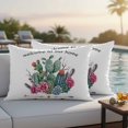 thumbnail image 4 of Tropical Plants Outdoor Waterproof Pillow Covers, Country Summer Botanical Cactus Plants Decorative Rectangle Throw Pillowcase Sofa Cushion Sham for Patio/Couch/Chair, 20"x12" 2 Pack, 4 of 8