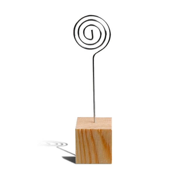 Soporte para Tarjetas de Lugar Inteprter Clip de Madera y Metal 11.5 x 3.3 x 3 cm