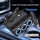 thumbnail image 4 of Divisor enchufe JShteea para encendedor cigarrillos coche 3 en 1 adaptador cargador USB 12-24V negro, 4 of 9