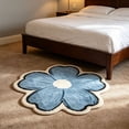 thumbnail image 4 of Linnome Flower Shape Bathroom Floor Mat Soft Highly Absorbent Antiskid Bath Rug Decorative 23.62x23.62 Inch, 4 of 6