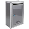 thumbnail image 2 of MIANGASTORE 1pc Aluminum Alloy Ballot Box Wall Mount Letter Box Complaint Box (Silver Grey), 2 of 8