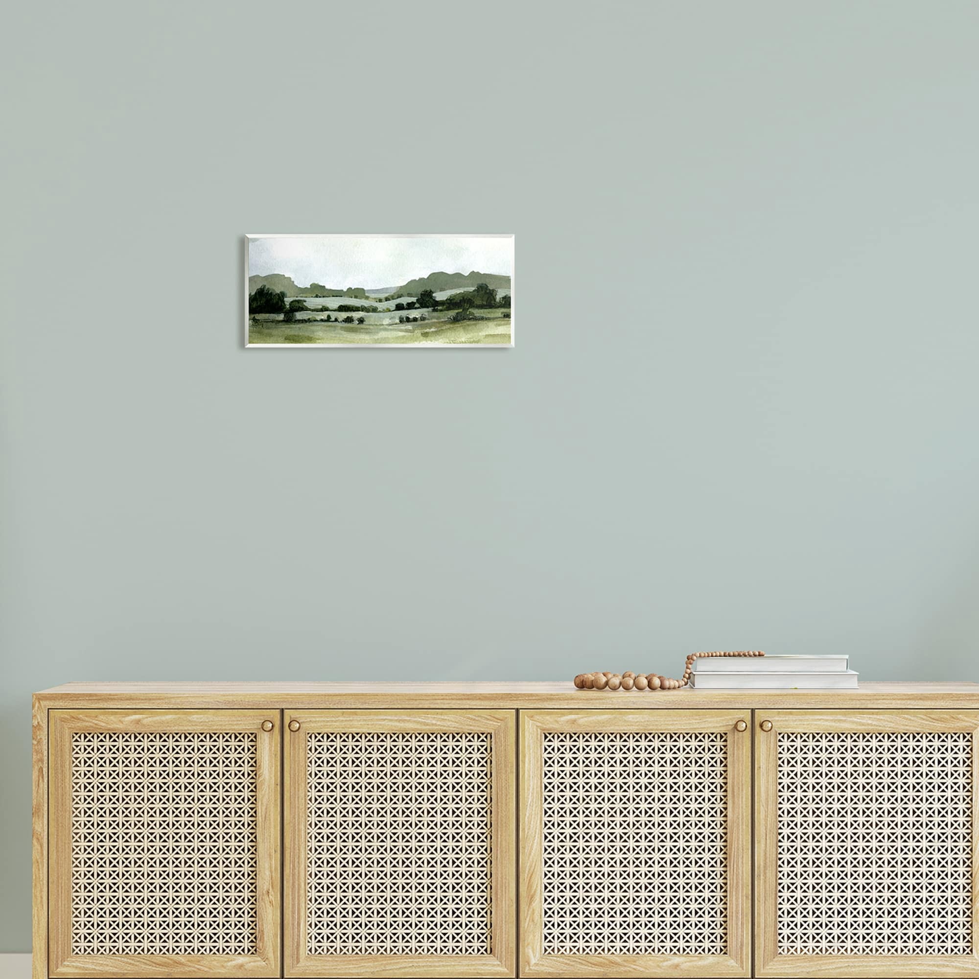 Stupell Industries Distant Rolling Hills Rural Grassland Scenic Landscape Painting Unframed Art Print Wall Art, Design by Emma Caroline
