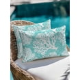 thumbnail image 3 of Outdoor Pillows Waterproof, Teal Green Coastal Throw Pillows with Inserts Included, Summer Nautical Ocean Beach Indoor Outdoor Decorative Lumbar Pillow for Bed/Couch/Patio 12"x20", 2Pcs, 3 of 8