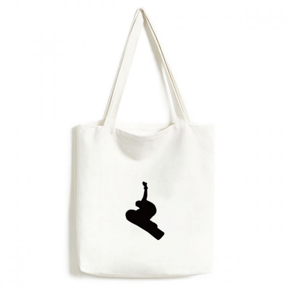 Skateboarding Sport Black Jumping Outline Tote Canvas Bag Shopping Satchel Casual Handbag