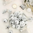 thumbnail image 3 of Lumiparty 65 pcs Christmas Ball Ornaments Set, Shatterproof Xmas Balls Decorative Hanging Ornaments, Tree Ornaments Assorted Set with Hooks for Xmas Tree Holiday Wreath Garland Swag Decor, Silver, 3 of 9